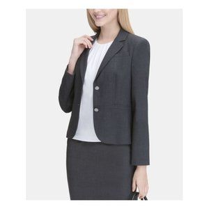 Calvin Klein Women's Two Button Lux Blazer Dark Gray 8P